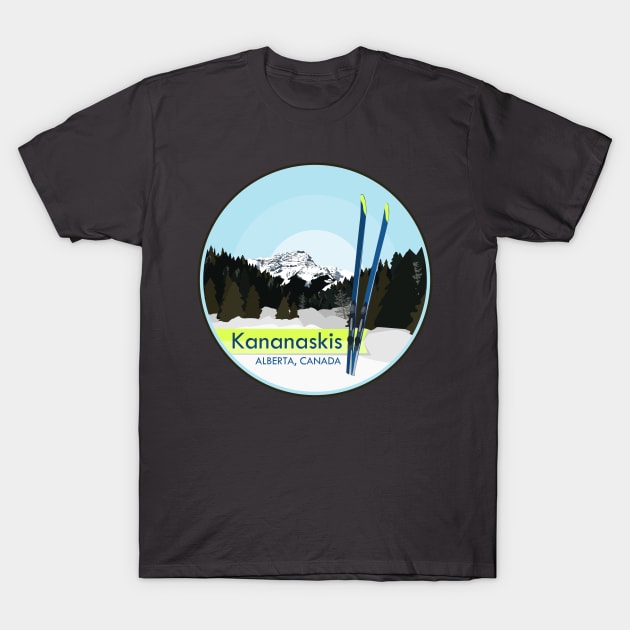 Skiing in Kananaskis Country T-Shirt by unclelindsey